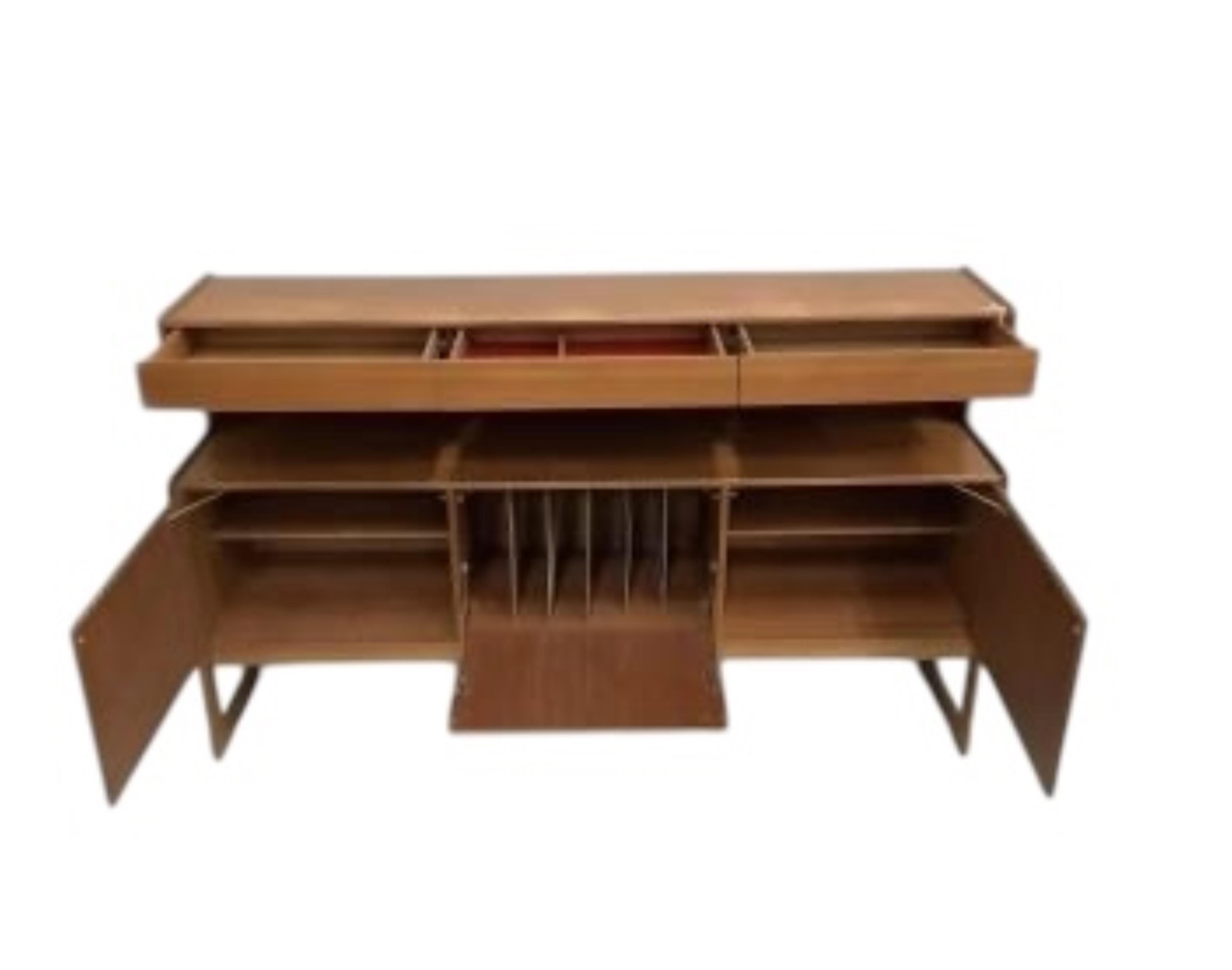A mid century Danish style MacIntosh Forfar teak sideboard, width 170cm, depth 46cm, height 102cm together with a McIntosh teak extending dining table and four chairs